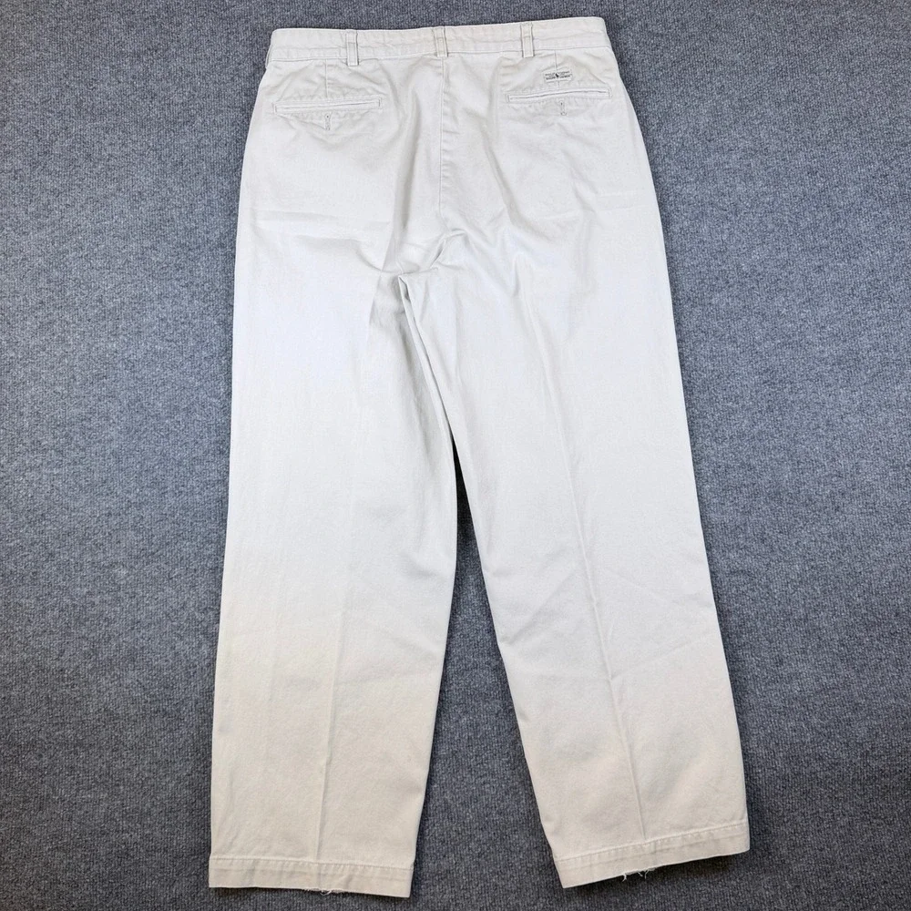 Vintage Polo Ralph Lauren Andrew Pants Mens 34x30 Beige Pleated Chino 90s